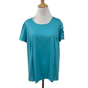 Jamie Sadock Top Womens M Medium Turquoise Golf Performance Pleat Back Shirt
